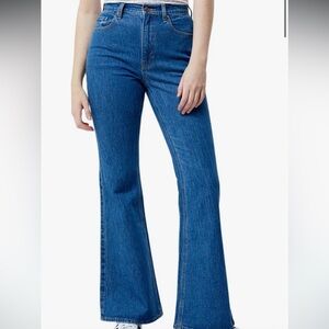 PacSun Women's Eco Stretch Dark Indigo High Waisted Flare Jeans